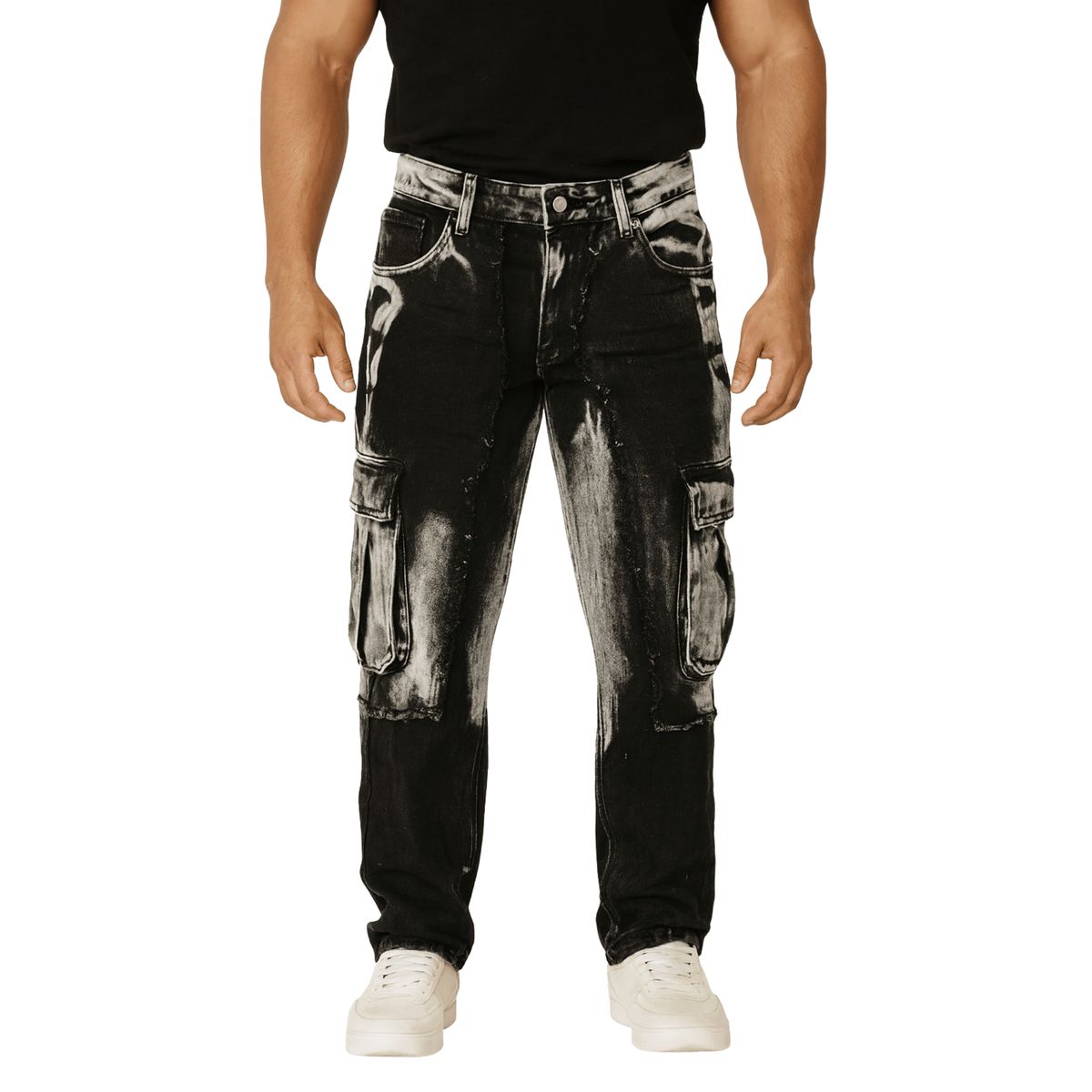 D'JOE - Pantalon Cargo Acid Wash Hombre Spain