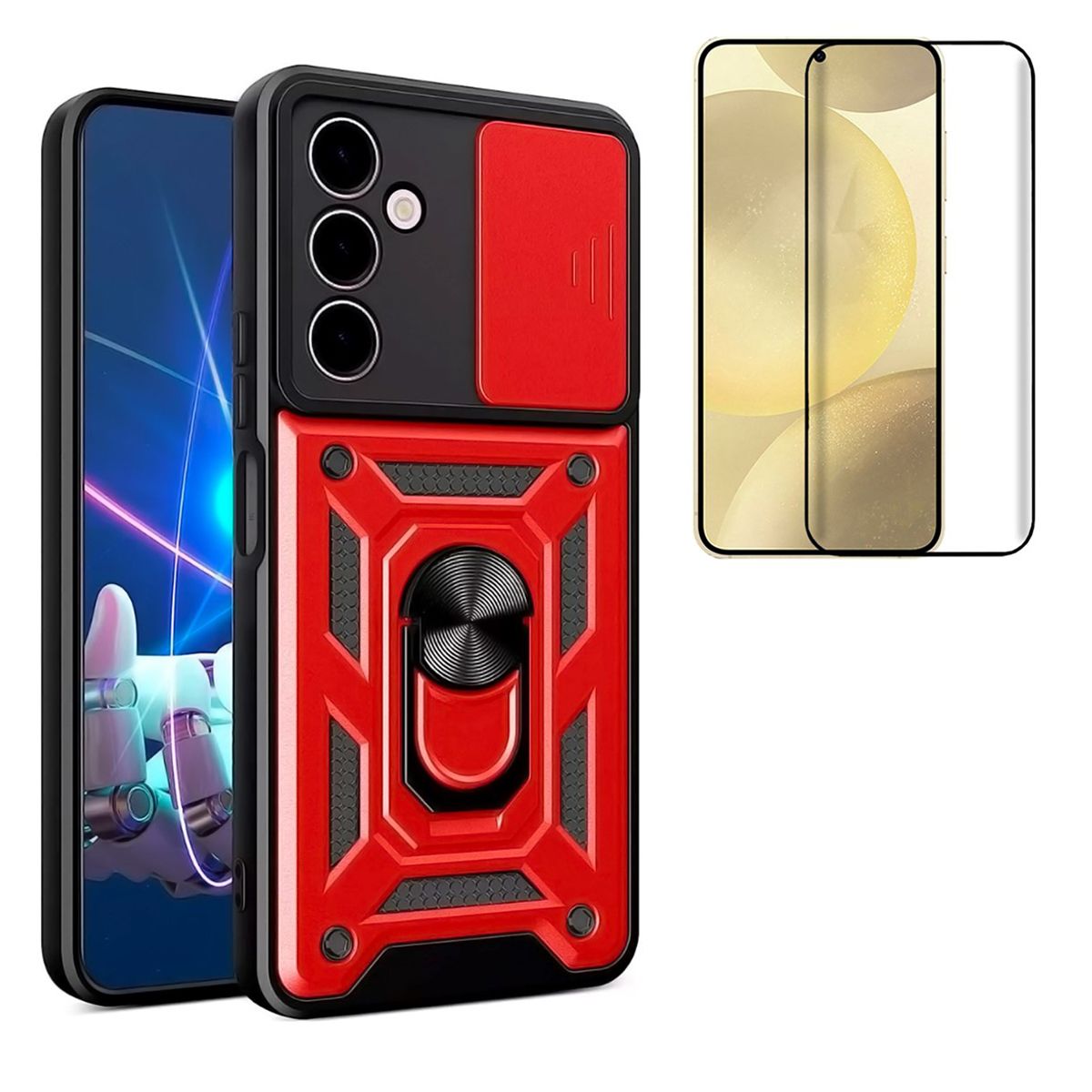 BELKRA - Carcasa Para Samsung S24 Fe + Lamina Pantalla Mica Vidrio