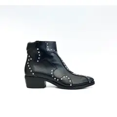 VANESSA GIL - BOTIN DE CUERO NICOLE NEGRO