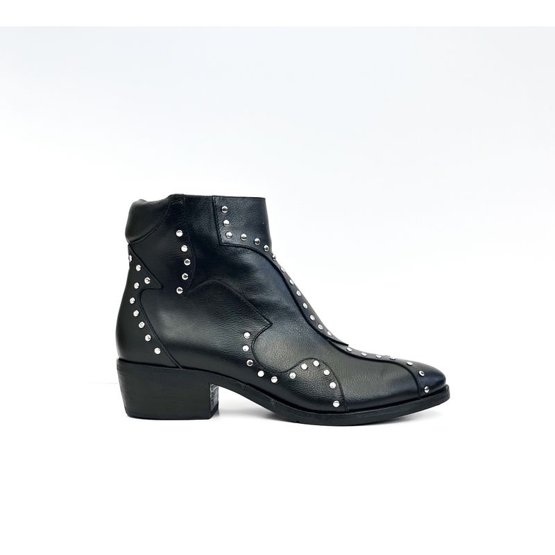 VANESSA GIL - BOTIN DE CUERO NICOLE NEGRO