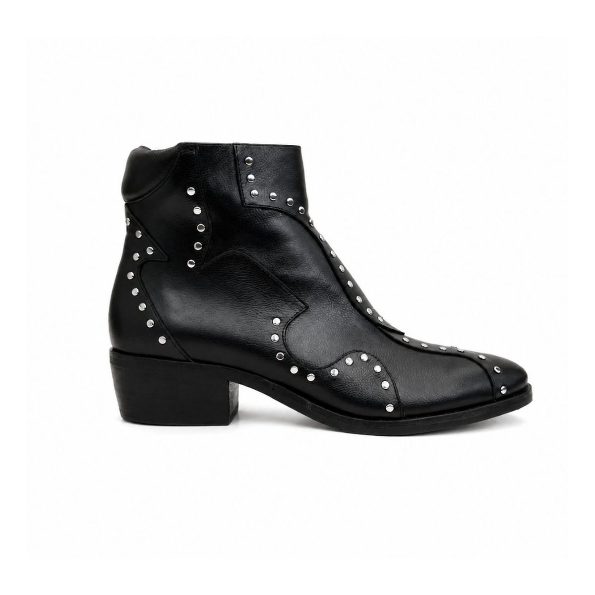 VANESSA GIL - BOTIN DE CUERO NICOLE NEGRO