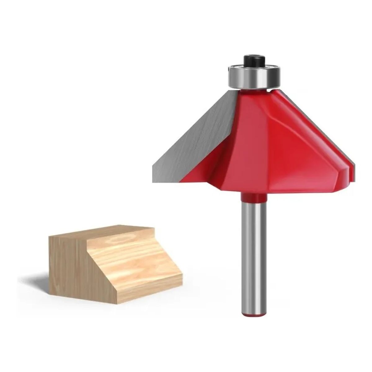 GENERICO - Fresa Madera Copiadora Angulo 45° Toma ¼ x 1° Con Chaflán