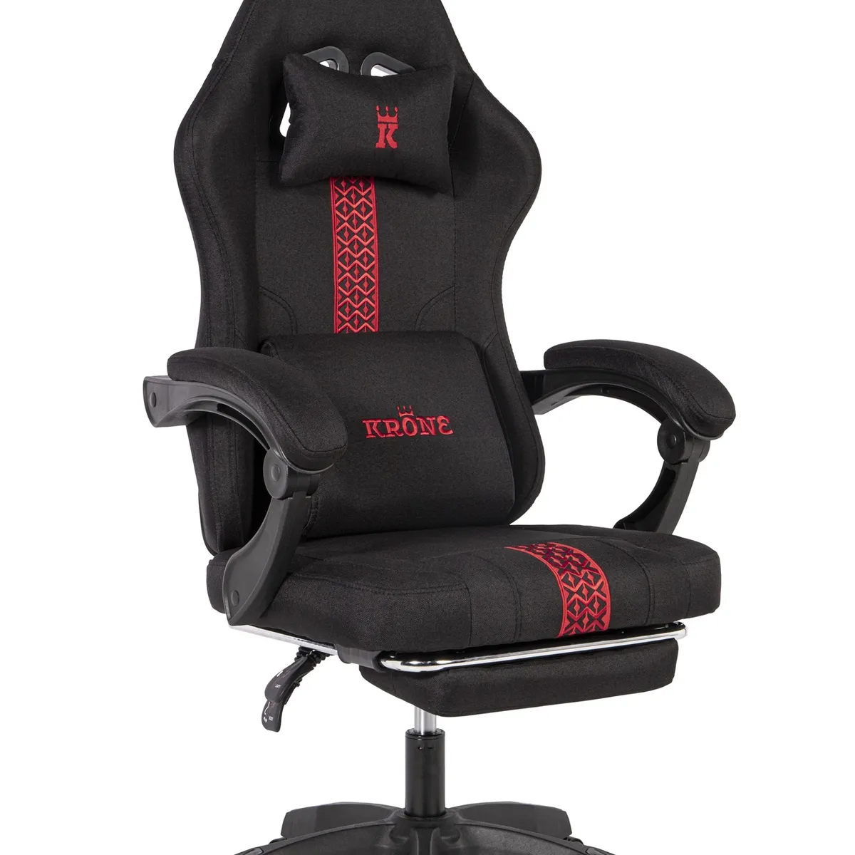 KRONE GAMING - Silla Gamer Oficina Krone Reclinable Fabric Negra