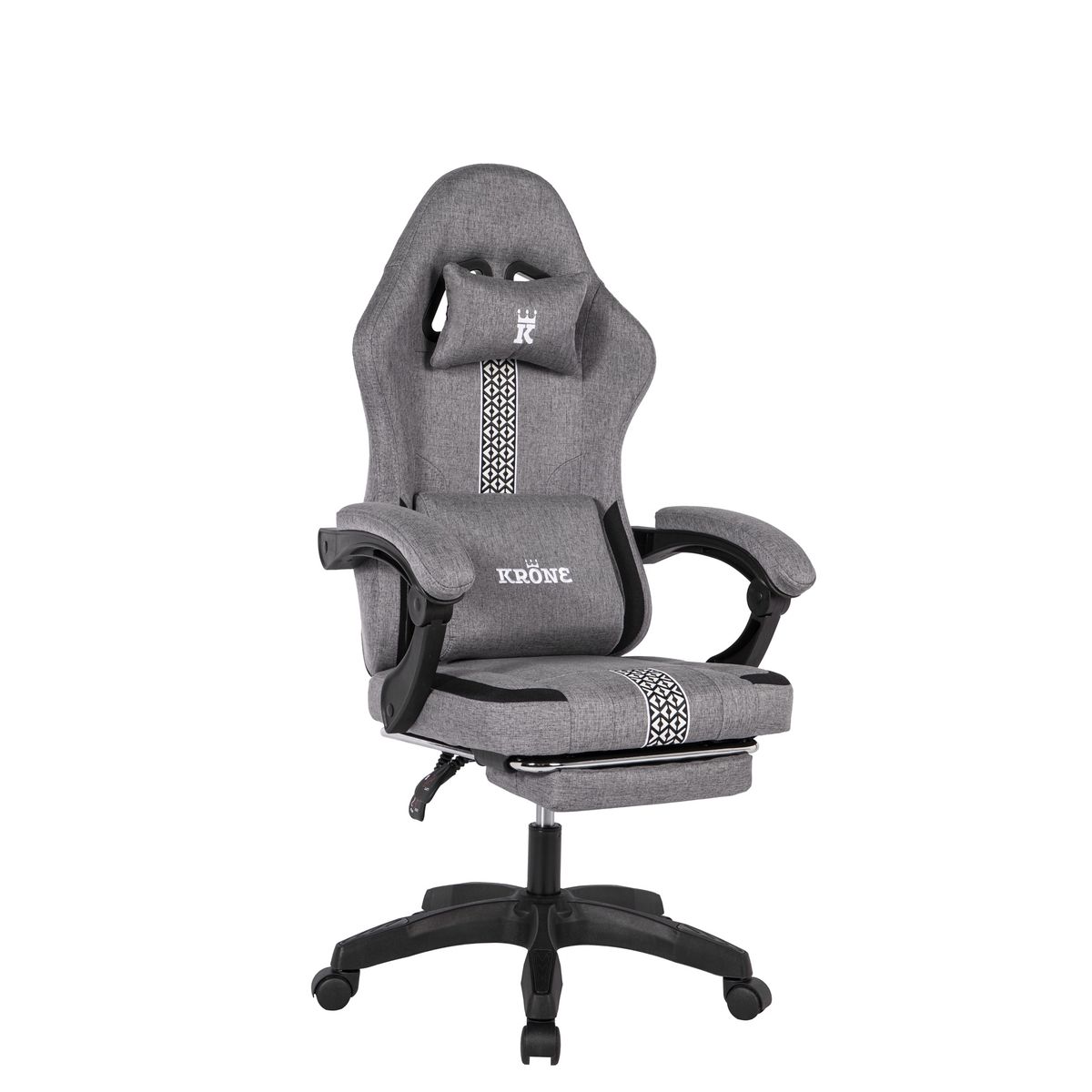KRONE GAMING - Silla Gamer Oficina Krone Reclinable Fabric Gris