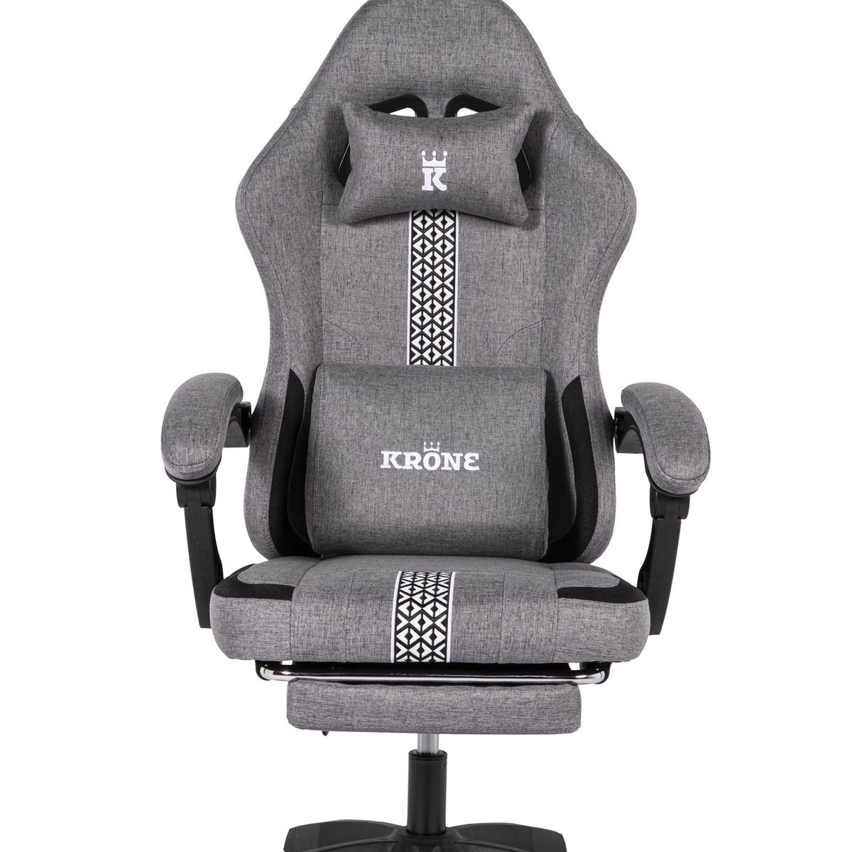 KRONE GAMING - Silla Gamer Oficina Krone Reclinable Fabric Gris