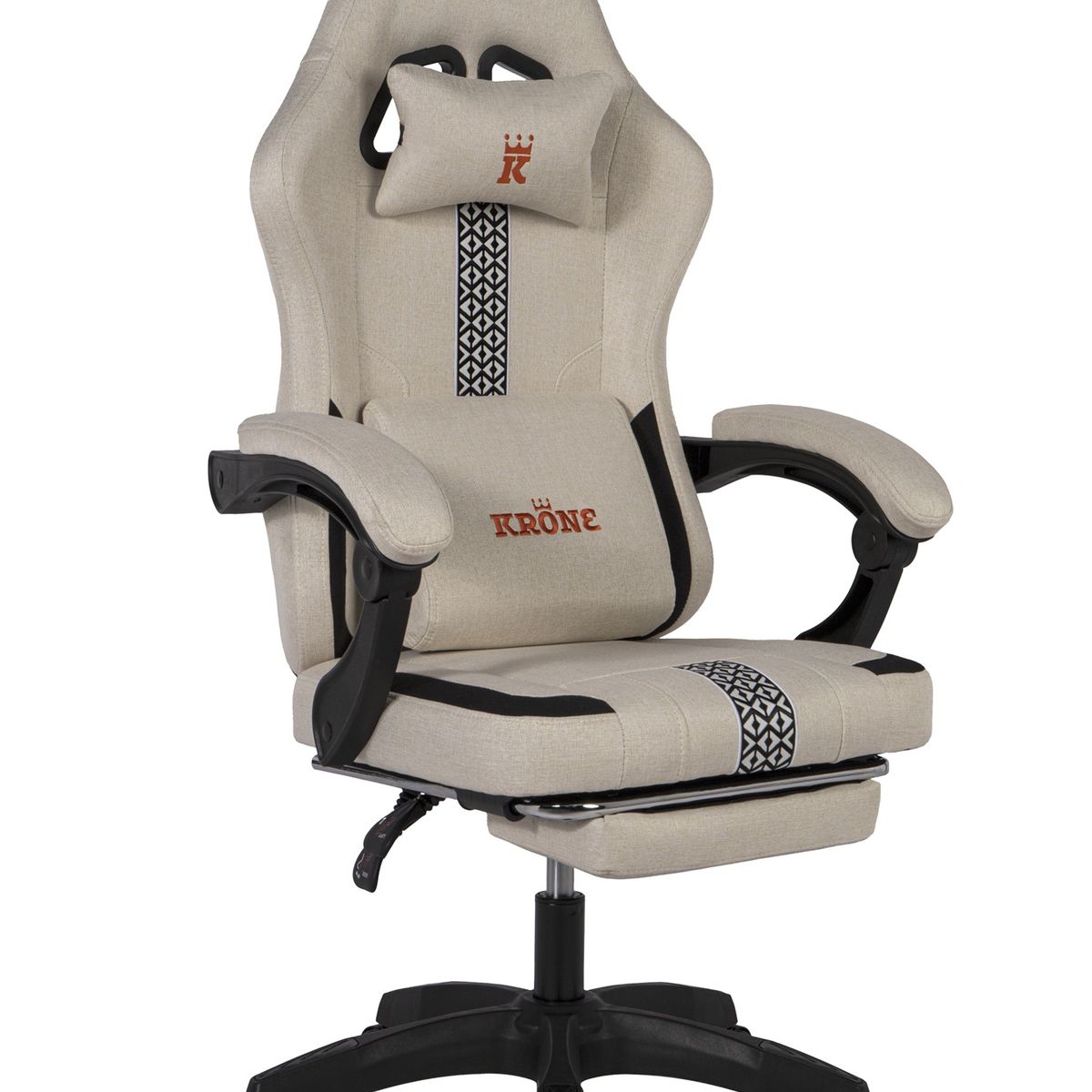 KRONE GAMING - Silla Gamer Oficina Krone Reclinable Fabric Blanca