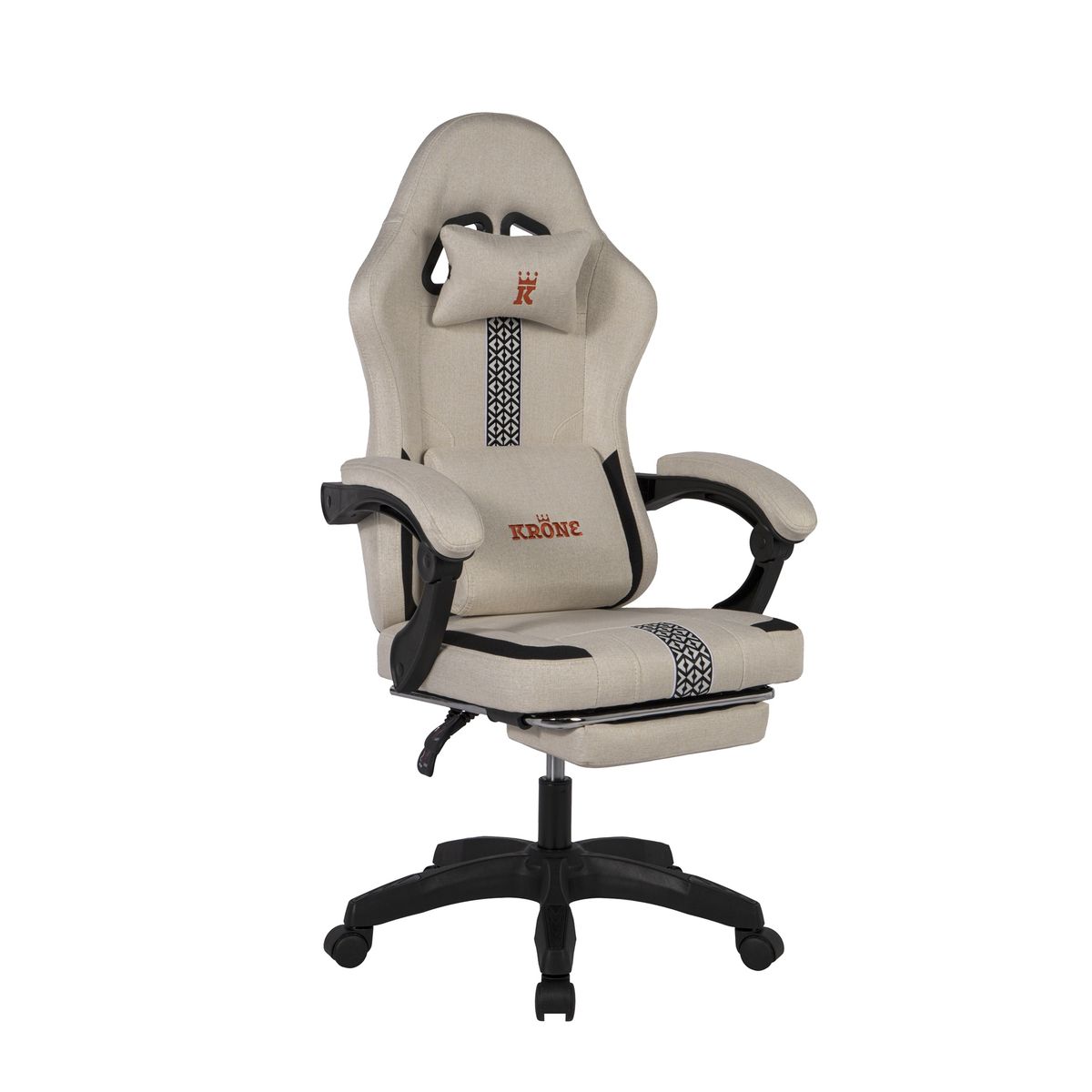 KRONE GAMING - Silla Gamer Oficina Krone Reclinable Fabric Blanca