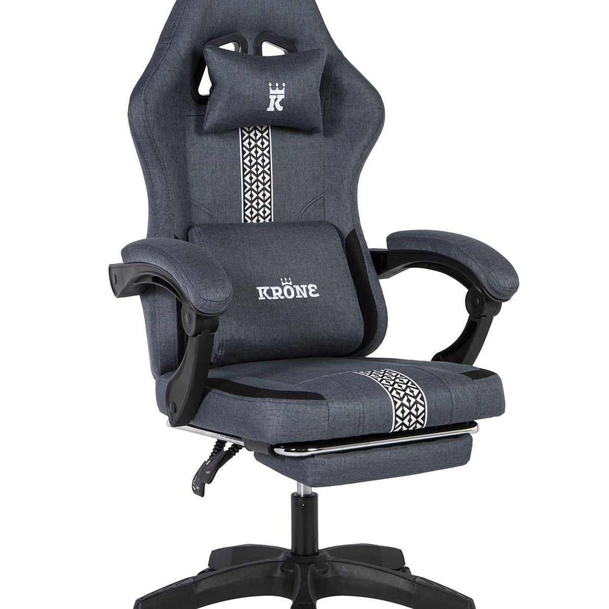 KRONE GAMING - Silla Gamer Oficina Krone Reclinable Fabric Azul