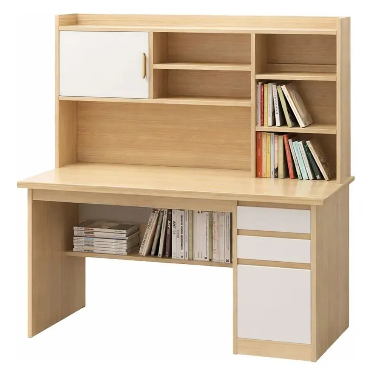ANYHOGAR - Escritorio Con Estanteria 120162cm Cajón Gabinete Oficina