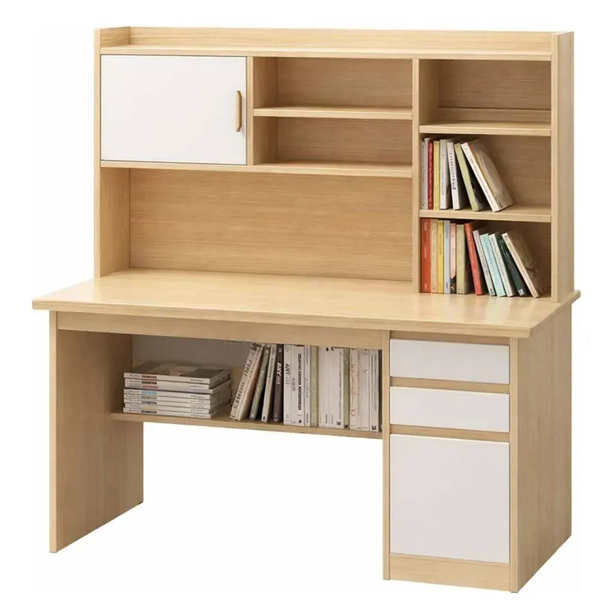 ANYHOGAR - Escritorio Con Estanteria 120162cm Cajón Gabinete Oficina