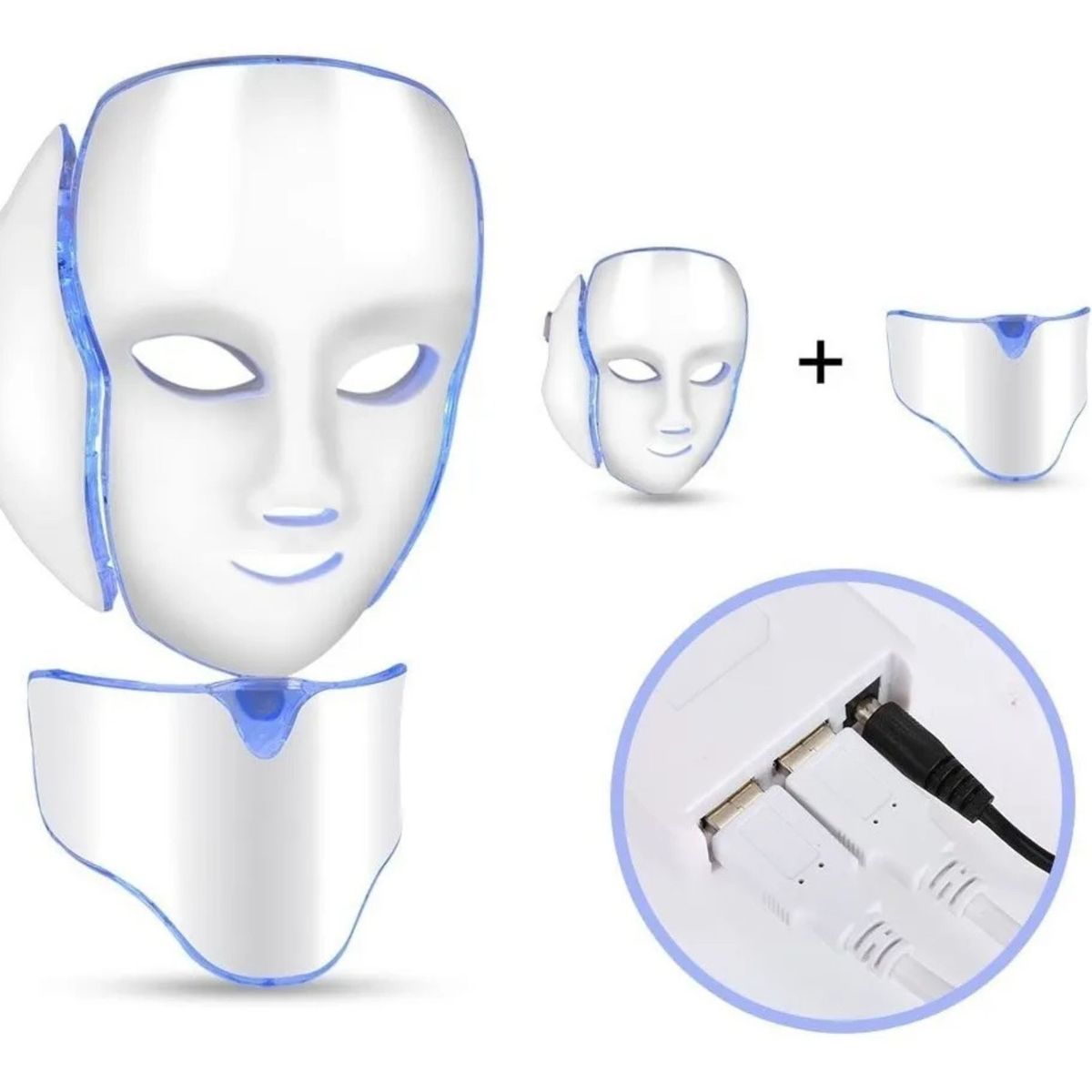 MOVI - Máscara LED Facial y Cuello 7 Colores con Control Remoto