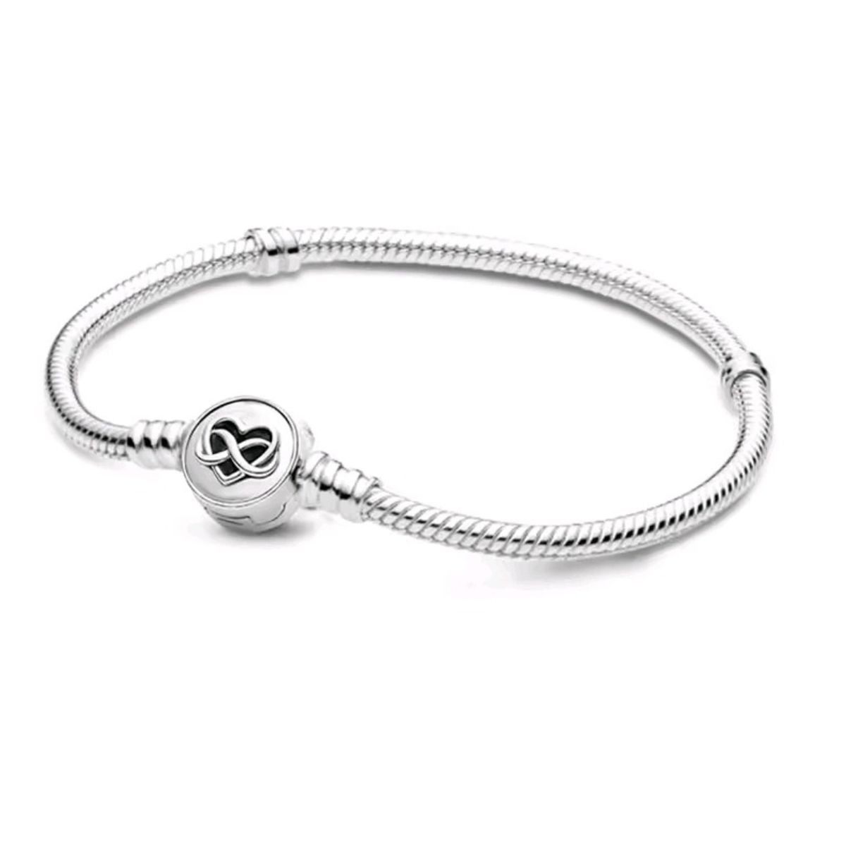 GENERICO - Pulsera Clásica con Broche Infinito enchapada en  Plata 925