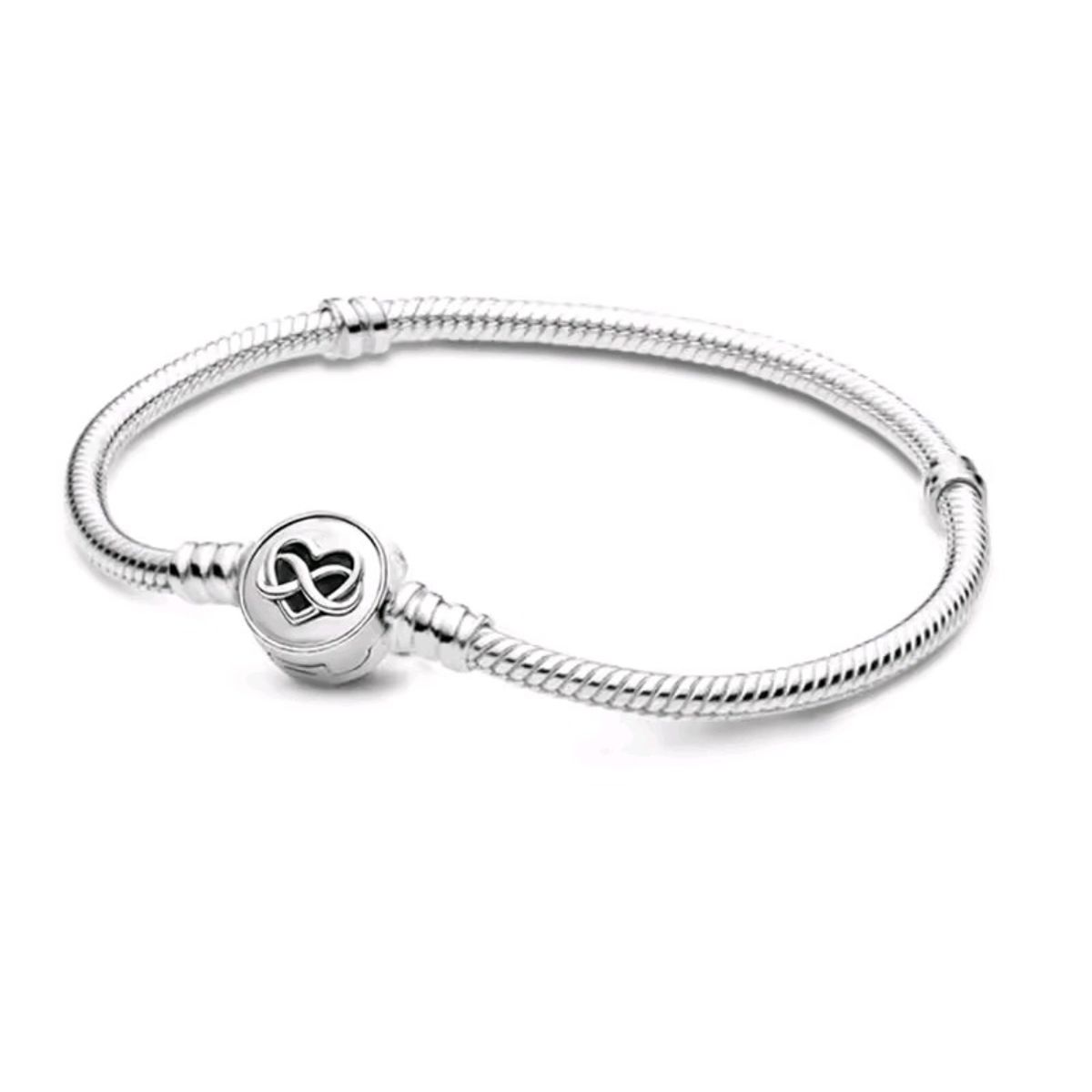 GENERICO - Pulsera Clásica con Broche Infinito enchapada en  Plata 925