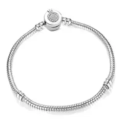 GENERICO - Pulsera con Broche Corona Brillante en Plata 925