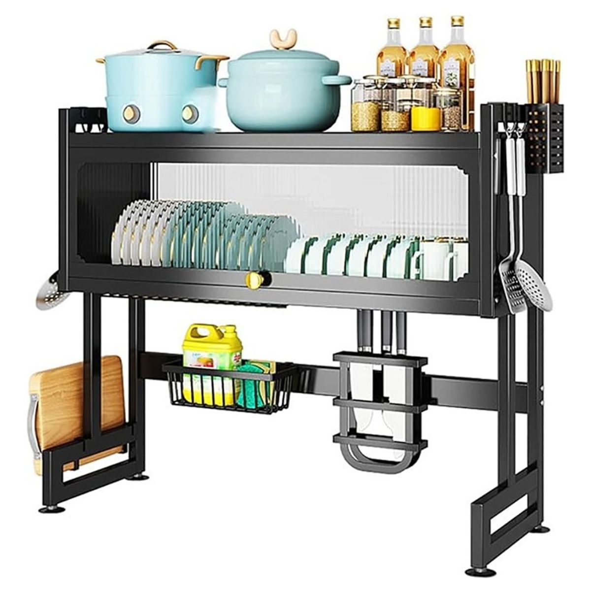 ANYHOGAR - Escurridor Secador Loza Platos 2 Niveles Organizador Cocina