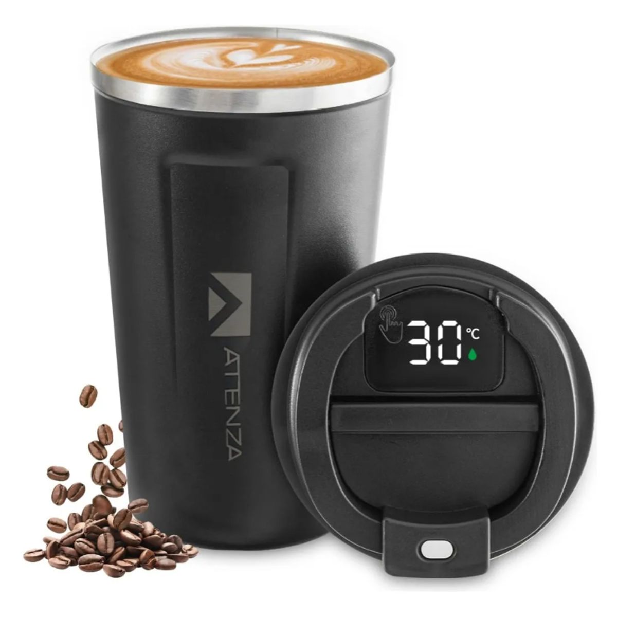 GENERICO - Vaso Termo Café Botella Agua Térmica con Pantalla de Medición de Temperatura