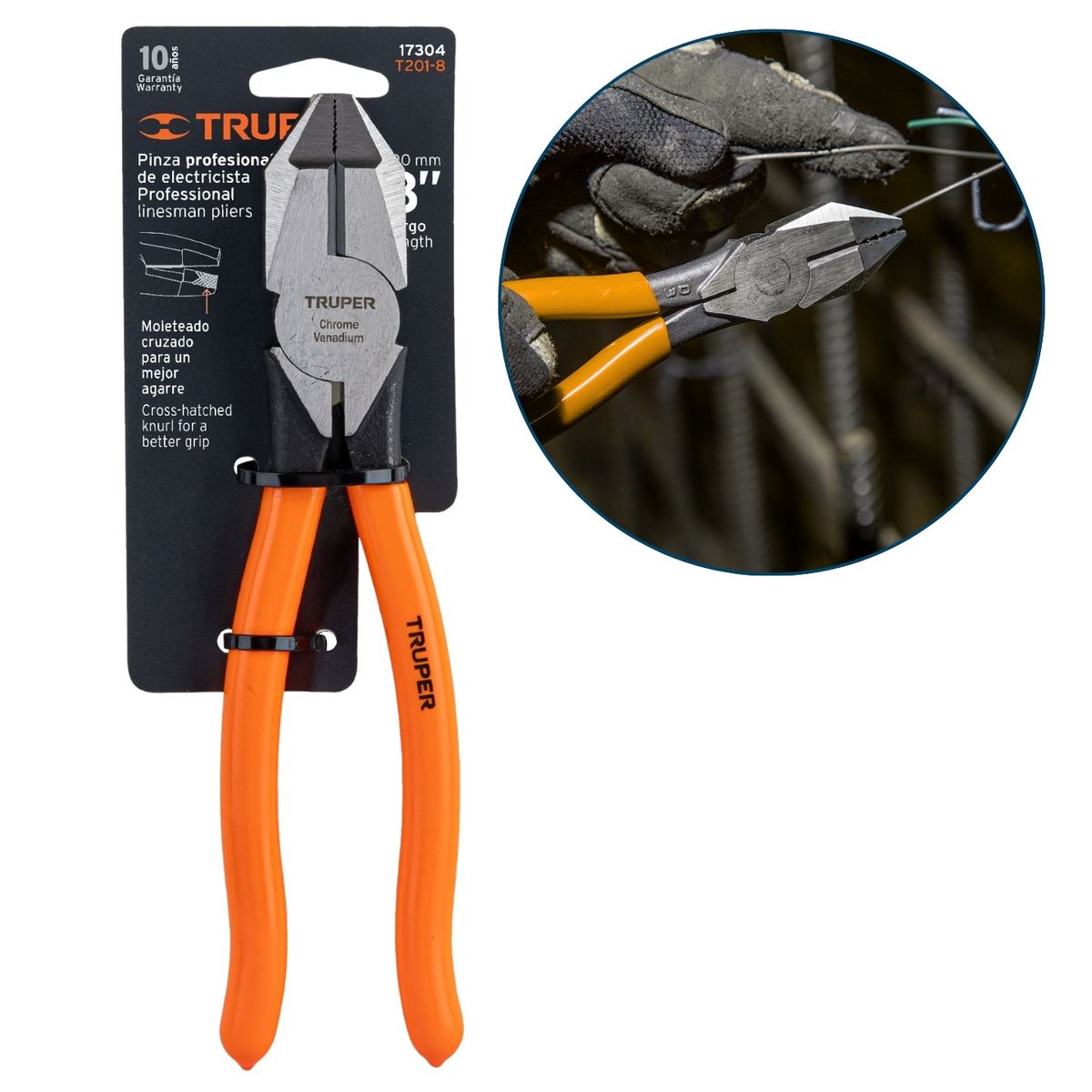 Alicate Electricista Profesional 9 Pulgadas Truper, marca TRUPER - Foto Principal