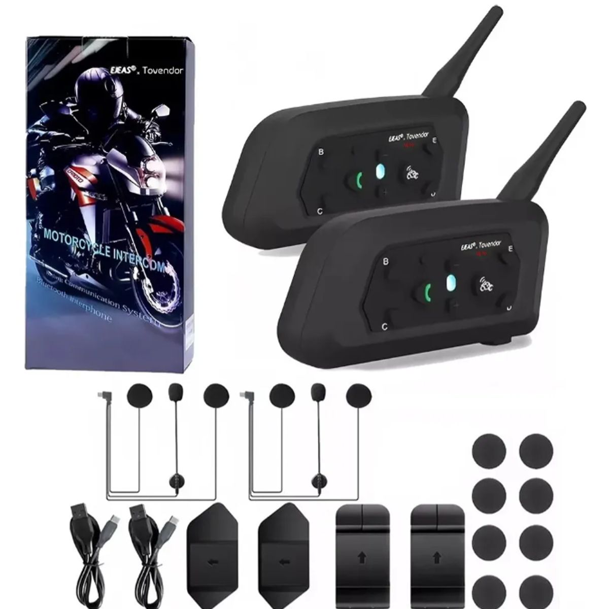 GENERICO - 2 Intercomunicador para Cascos de Moto V6PRO Bluetooth 5.1
