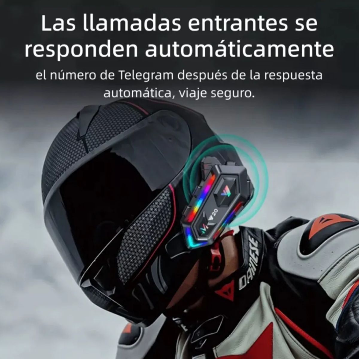 GENERICO - Casco Intercomunicador Moto Bluetooth Llamadacon Auriculares