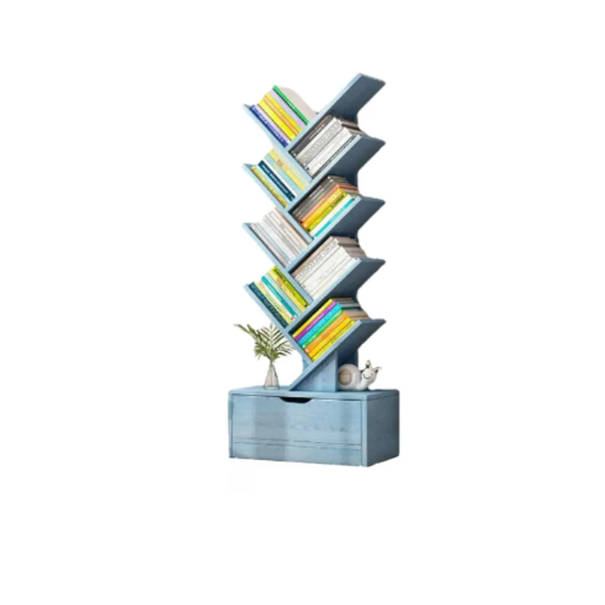 GENERICO - Estante Librero De Madera Celeste 120x20x34 cm