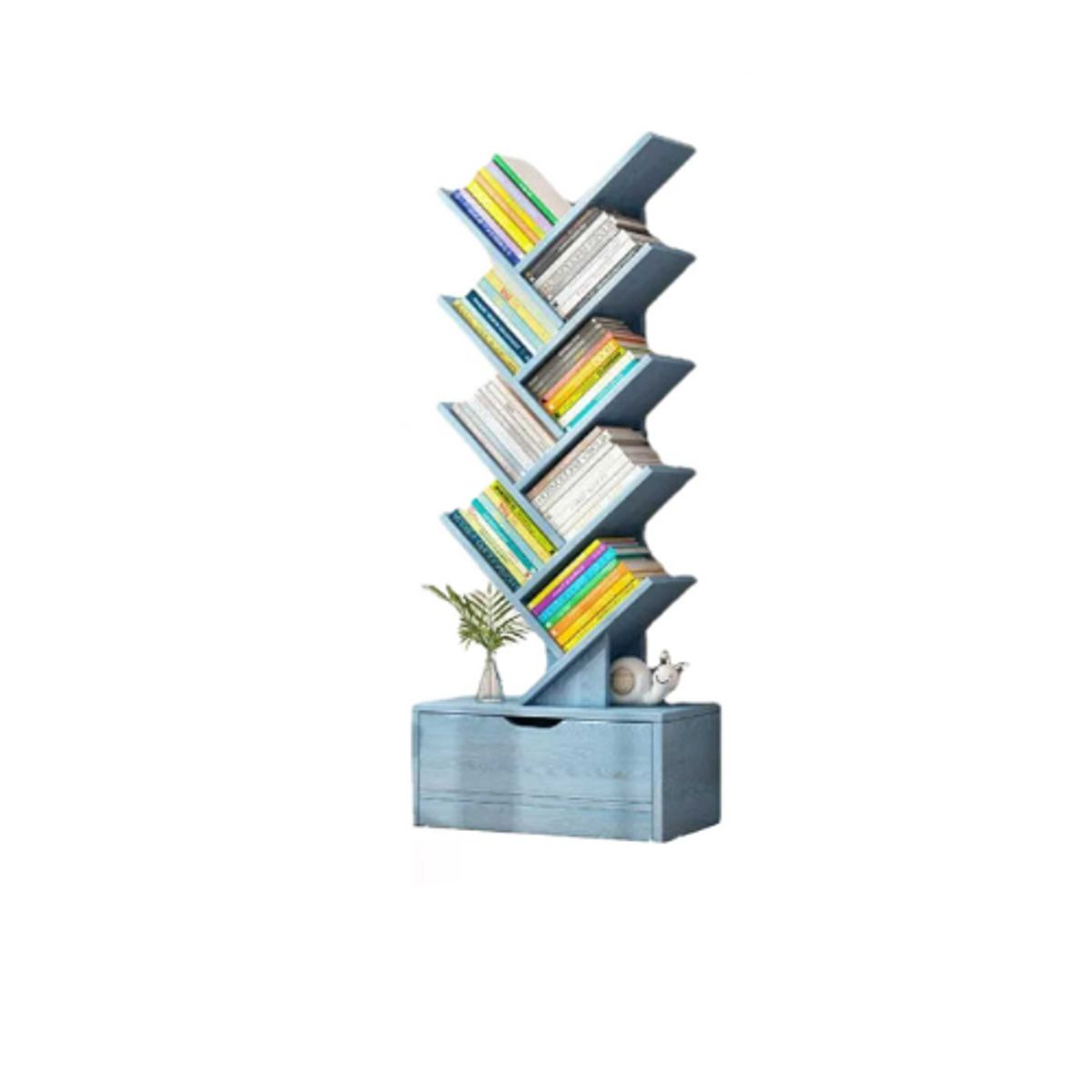 GENERICO - Estante Librero De Madera Celeste 120x20x34 cm