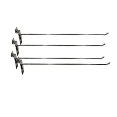 GENERICO - Pack 20 Ganchos Cromado para Panel Ranurado 30 cm Gms