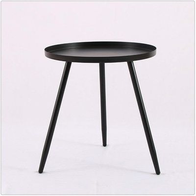 Imagen 2 del producto Pack 2 Mesas Auxiliar Centro Metalica Redonda 42x42x45cm Negro