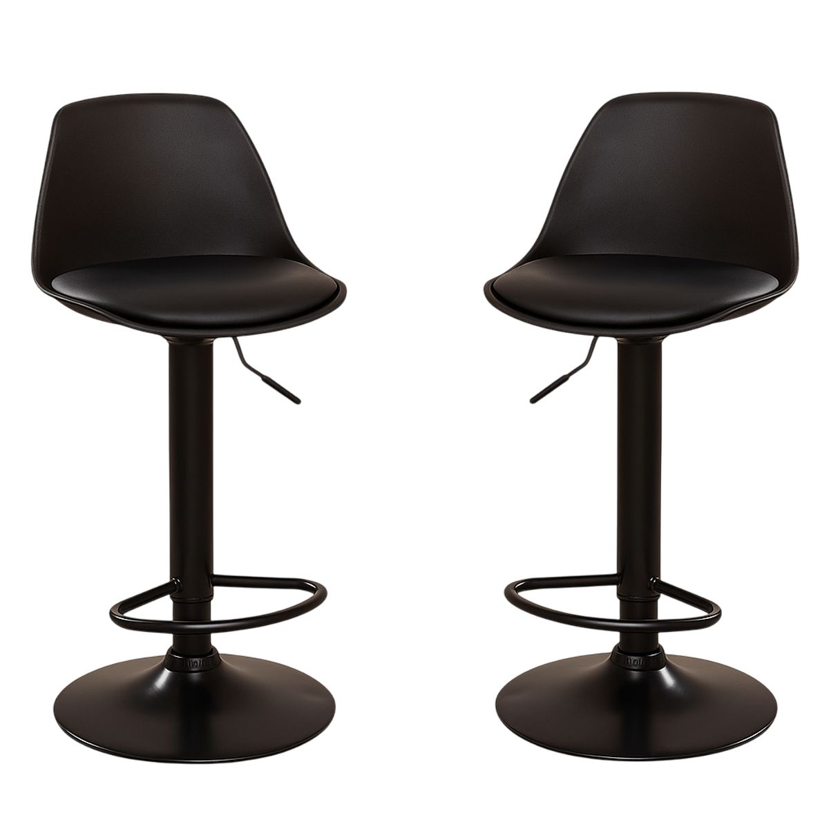 MOBOI - Pack 2 Taburetes Eames Base Negra para Cocina o Bar Negro
