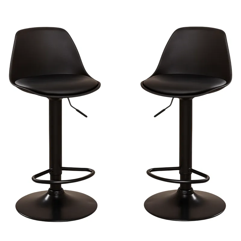 MOBOI - Pack 2 Taburetes Eames Base Negra para Cocina o Bar Negro