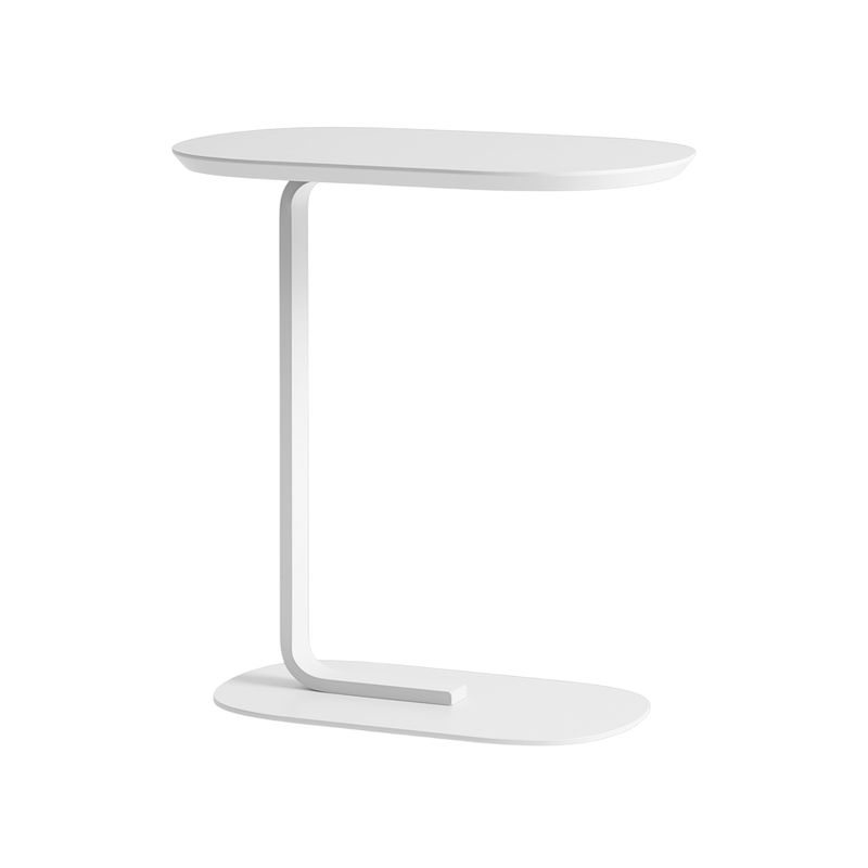 MOBOI - Mesa De Centro Lateral Auxiliar Minimalista Blanca