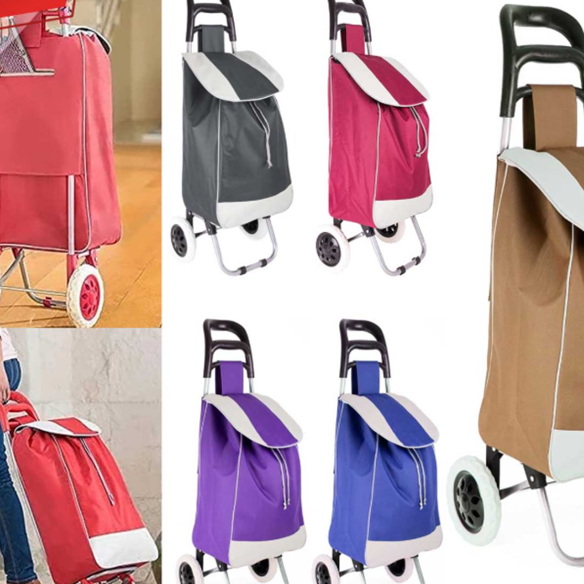GENERICO - Carro Para Compras Plegable 20 L Color Marron