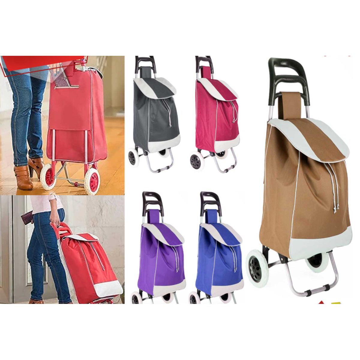 GENERICO - Carro Para Compras Plegable 20 L Color Marron