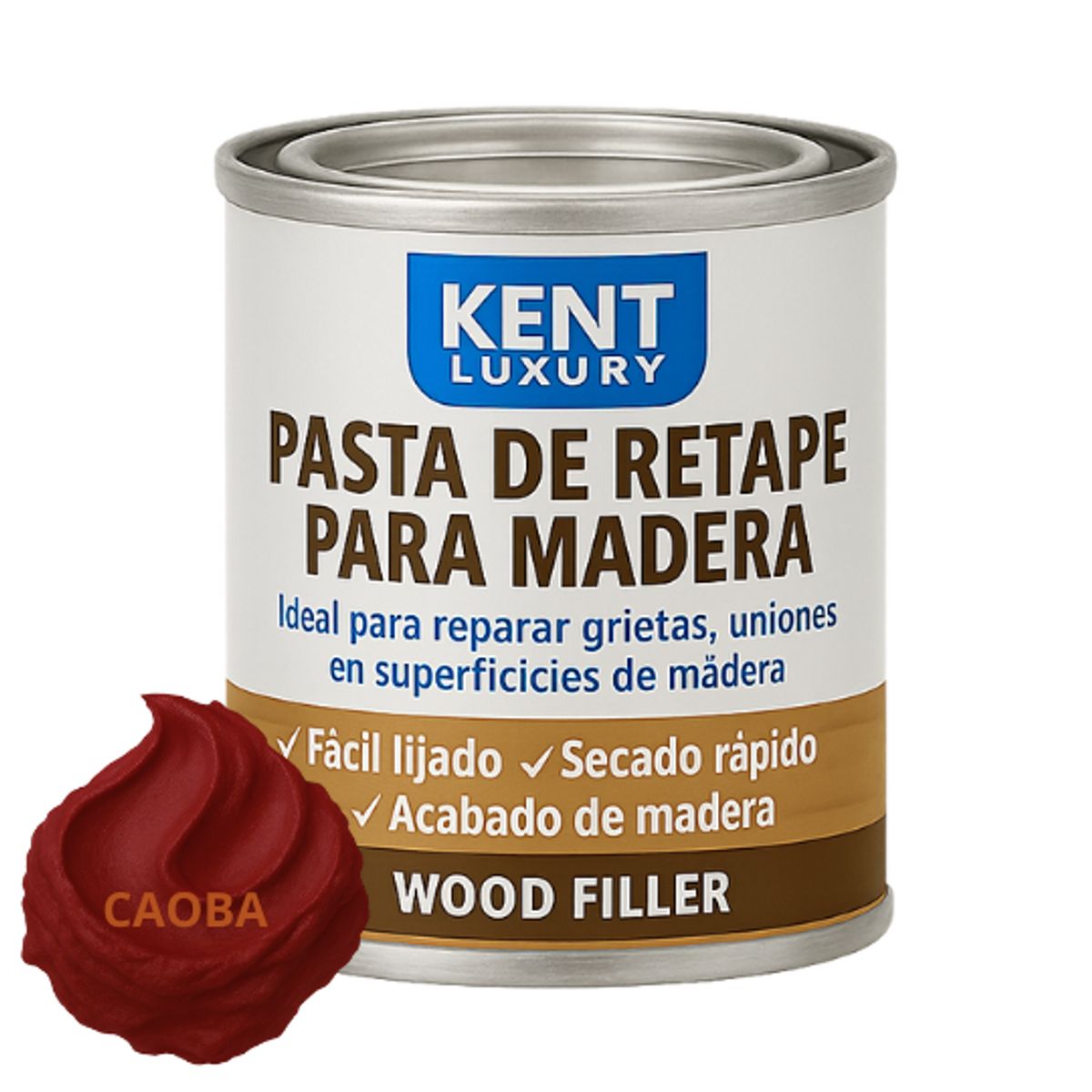 KENT - PASTA RETAPE DE MADERAS 200 GRAMOS - TONO CAOBA