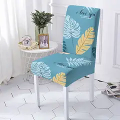 GENERICO - Fundas para sillas 6 unidades diseño hojas elasticada