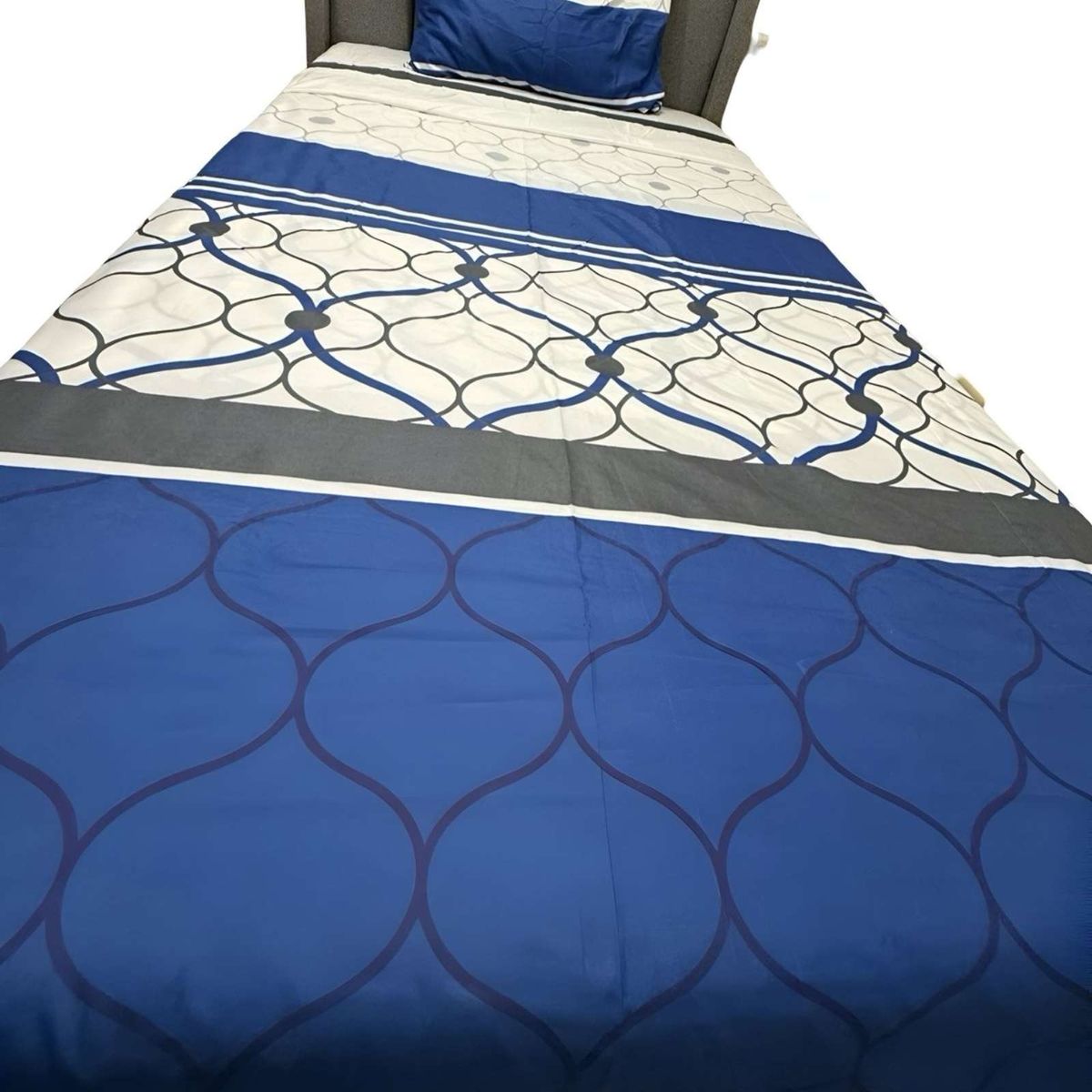 GENERICO - Juego de Sábanas plaza y media Adulto diseño azul