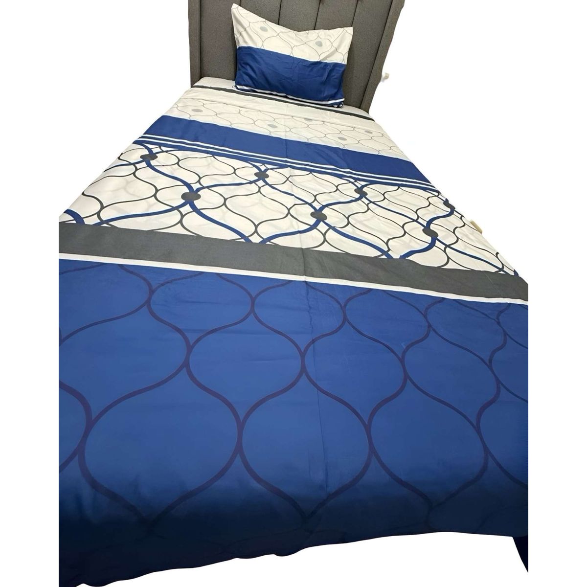 GENERICO - Juego de Sábanas plaza y media Adulto diseño azul