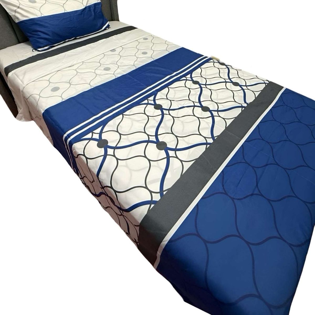 GENERICO - Juego de Sábanas plaza y media Adulto diseño azul