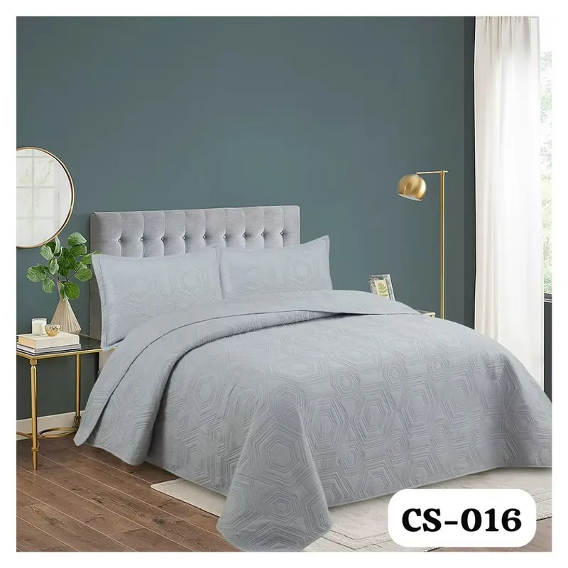 GENERICO - Cubrecama Quilt Verano King - Modelos Unicolores