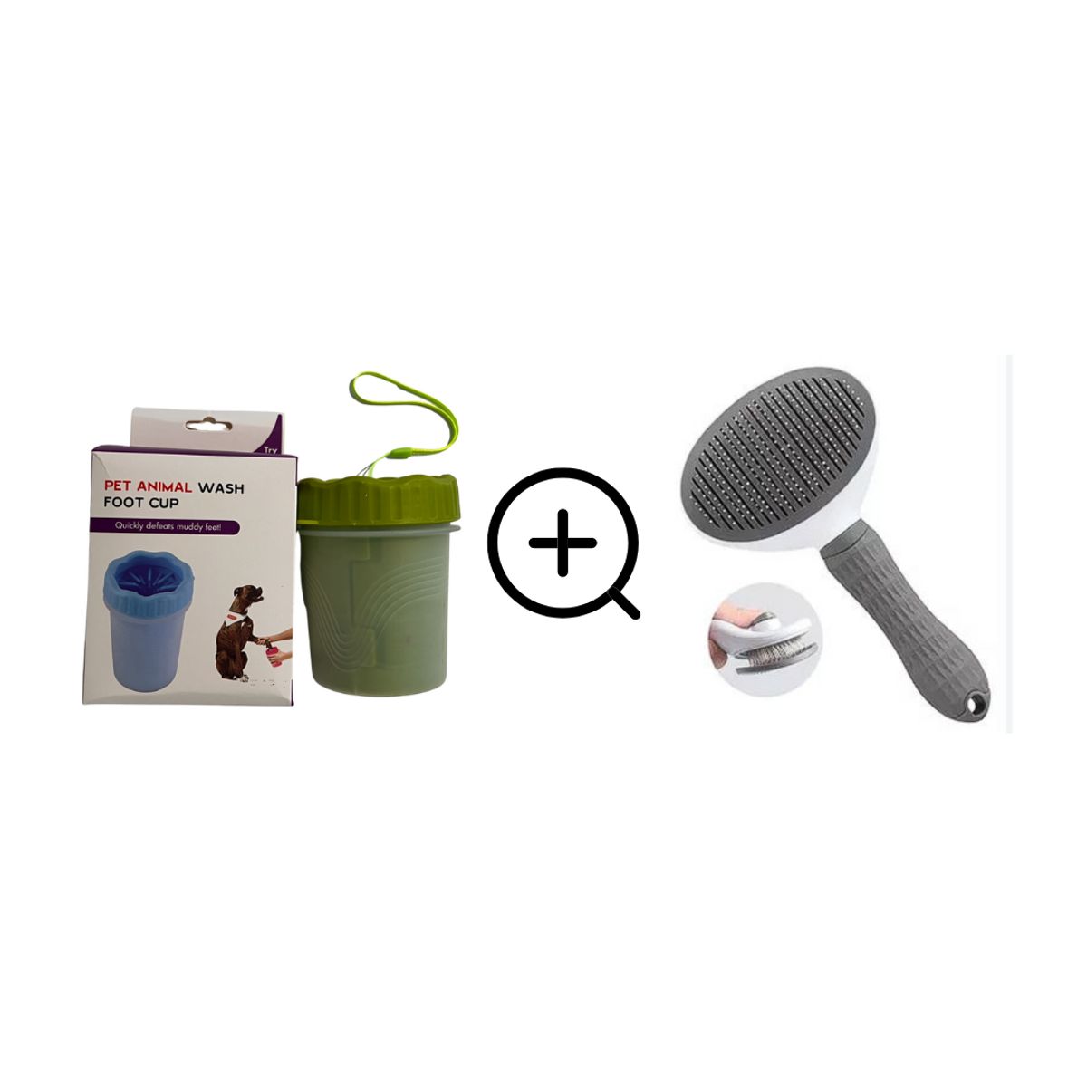 GENERICO - pack peine para perro y limpiador de paticas