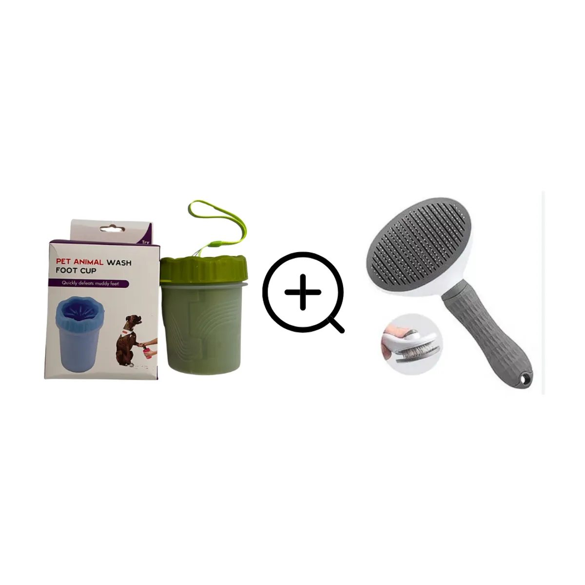 GENERICO - pack peine para perro y limpiador de paticas