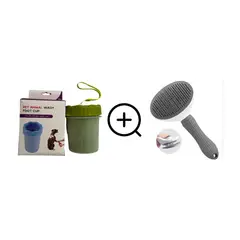 GENERICO - Pack peine para perro y limpiador de paticas