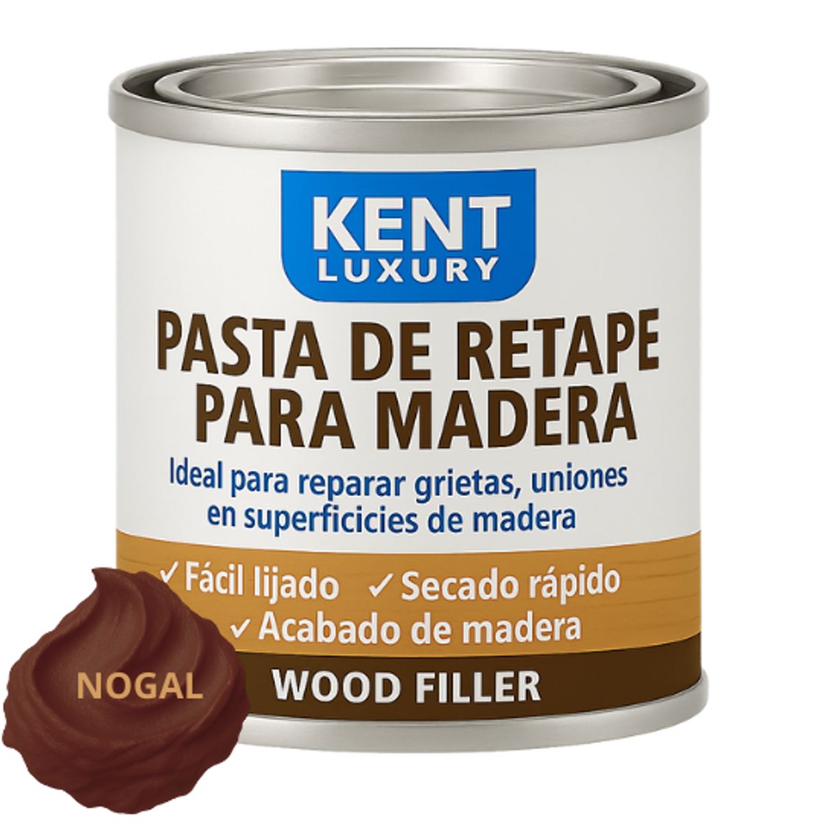 KENT - PASTA RETAPE DE MADERAS 450 GRAMOS - TONO NOGAL