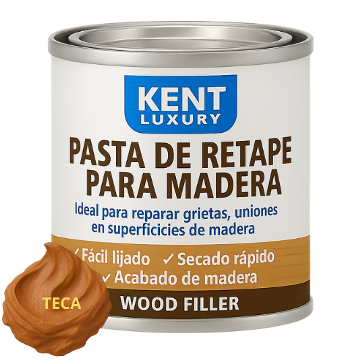 KENT - PASTA RETAPE DE MADERAS 450 GRAMOS - TONO TECA