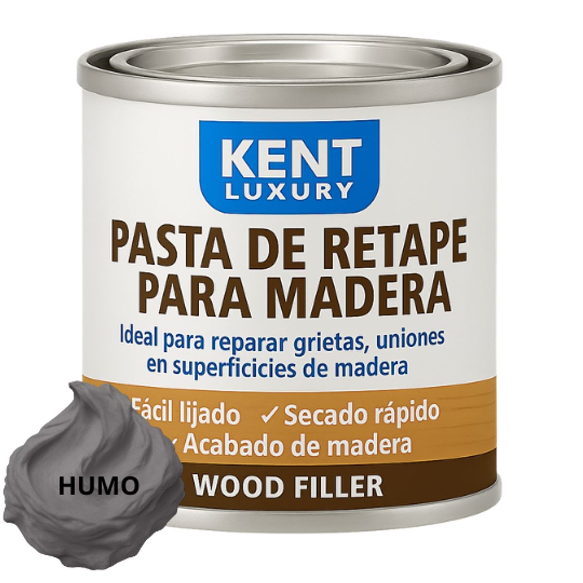 KENT - PASTA RETAPE DE MADERAS 450 GRAMOS - TONO NEGRO HUMO