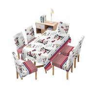 MANTEL FIESTAS PATRIAS DE TELA MAS FUNDAS DE SILLAS ELASTICADAS