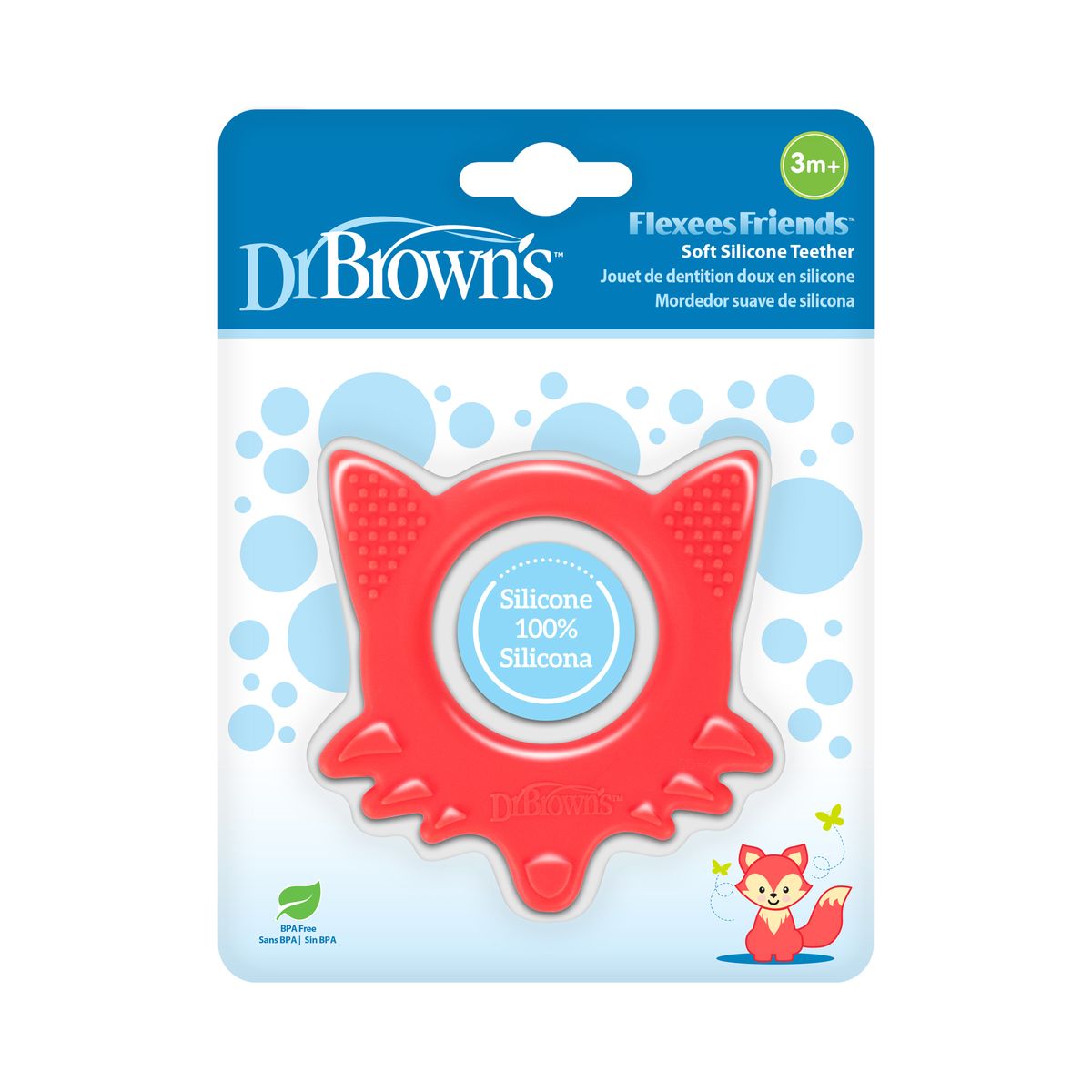 DR BROWNS - Mordedor Flexible Dr Brown´s Diseño Zorro Rojo 3m+