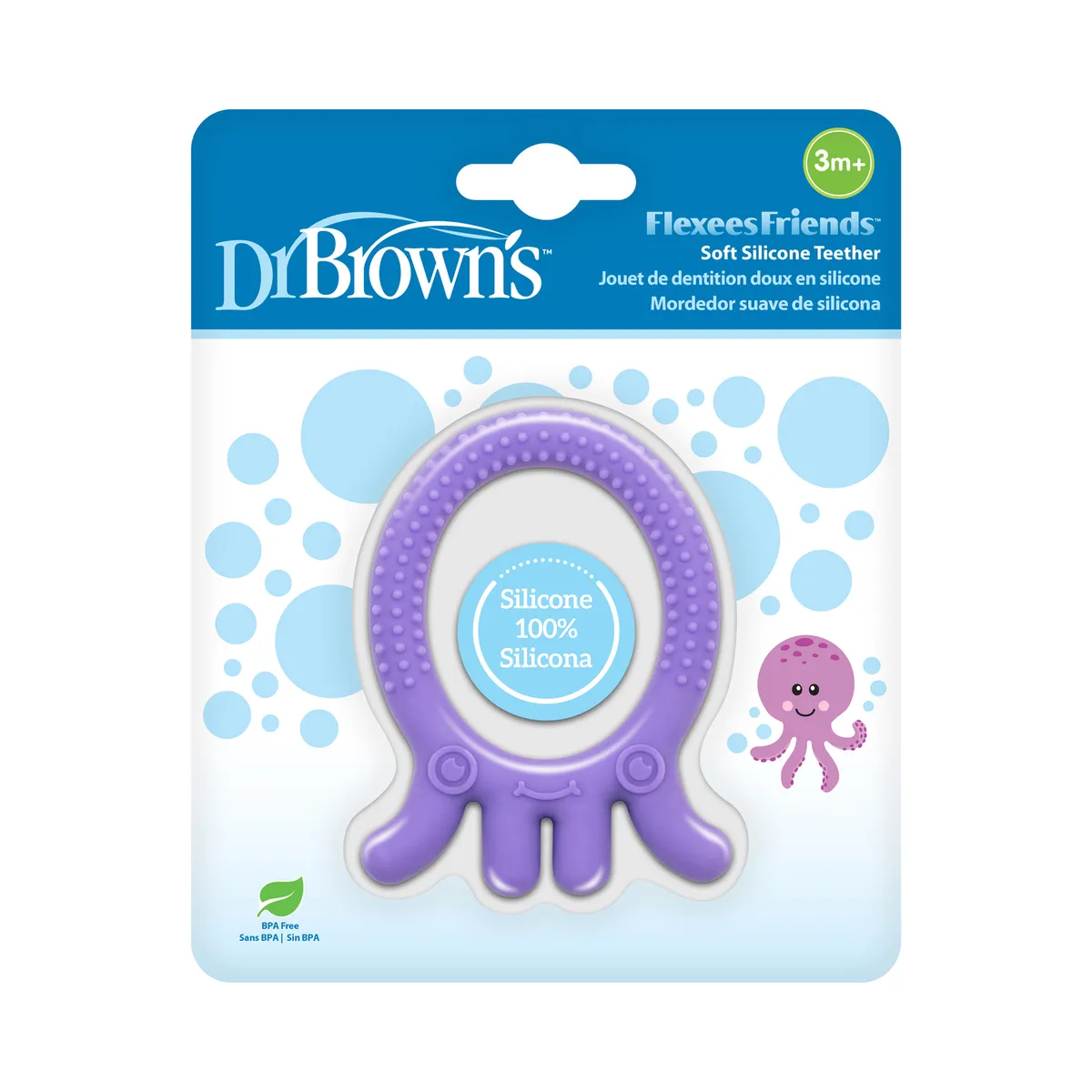 DR BROWN'S - Mordedor Flexible Dr Brown´s Pulpo Morado 3m+ Flexees