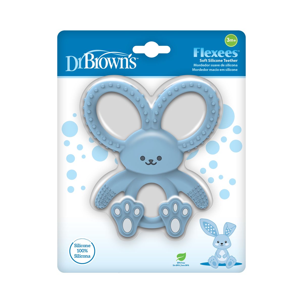 DR BROWN'S - Mordedor Flexible Y Suave Dr Brown´s 3m+ Conejo Azul