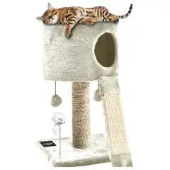 GENERICO - RASCADOR GATOS DISPARO GRANDE CUEVA PLATAFORMAS