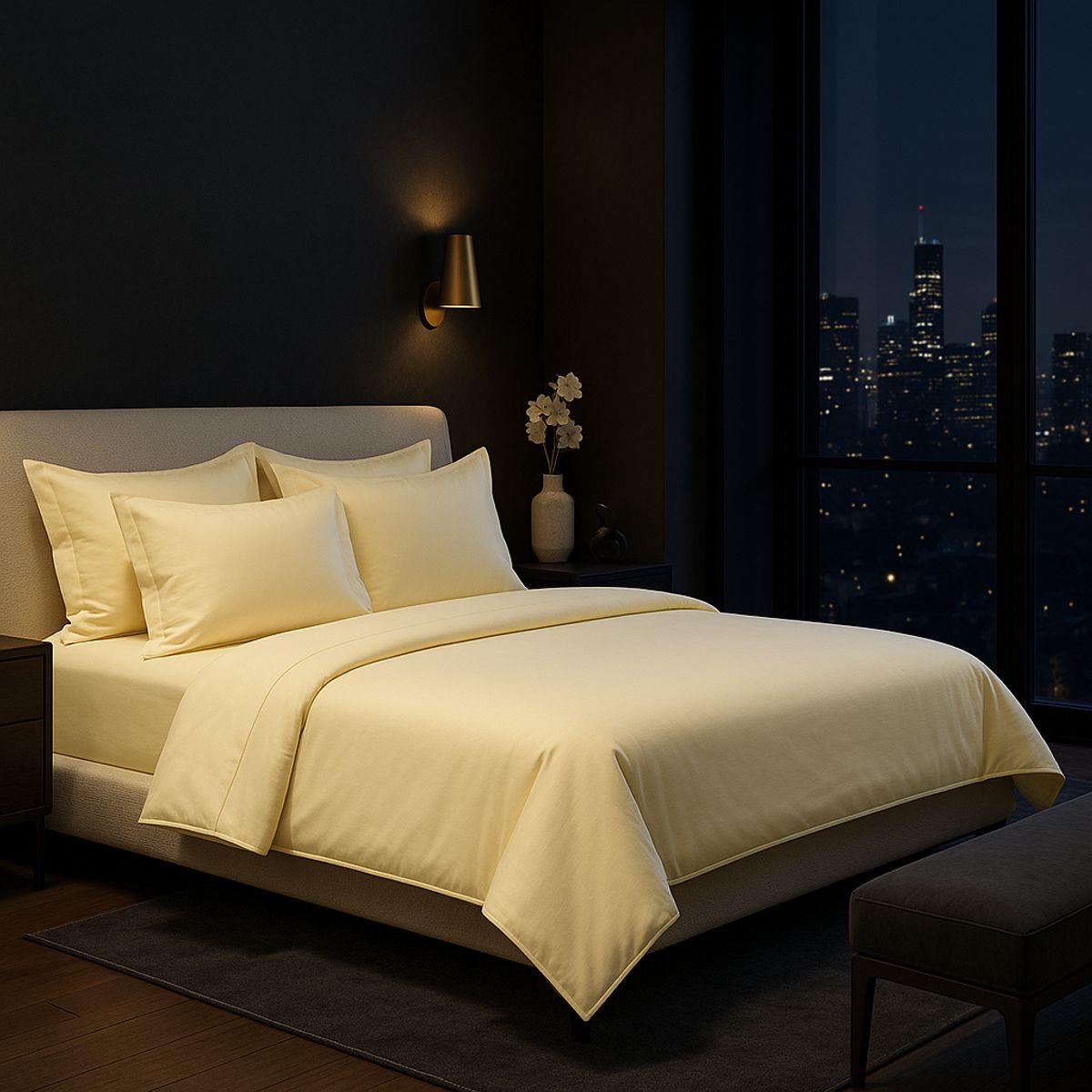 ARMONIA - Set de Sábanas Signature 800 Hilos Amarillo Queen